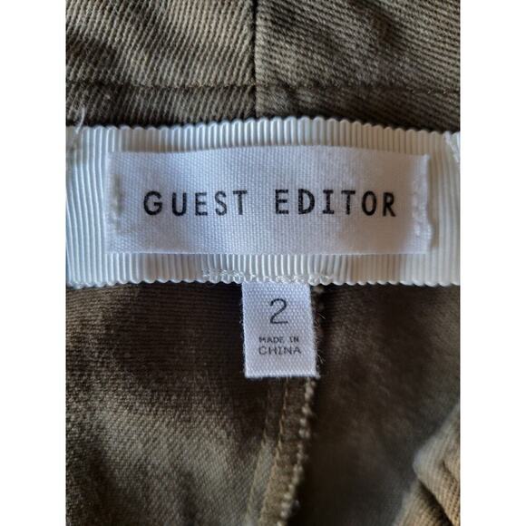 Guest Editor Women's Boho Flare Cropped Raw Hem Jeans Size 2 Green - Picture 13 of 13